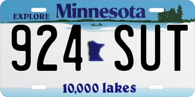 MN license plate 924SUT