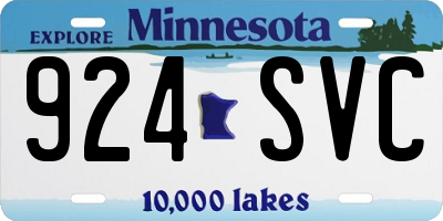 MN license plate 924SVC