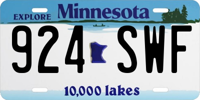 MN license plate 924SWF
