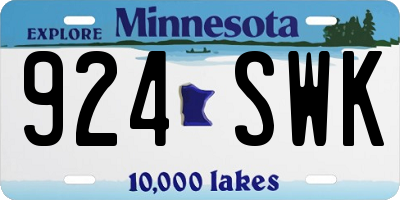 MN license plate 924SWK