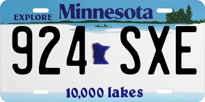 MN license plate 924SXE