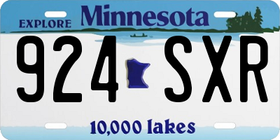 MN license plate 924SXR
