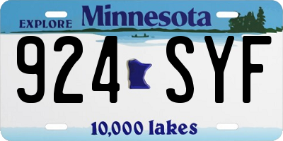 MN license plate 924SYF