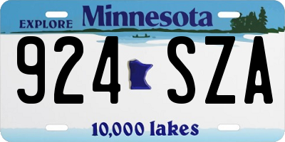 MN license plate 924SZA