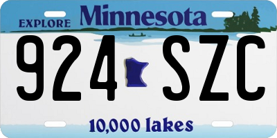MN license plate 924SZC