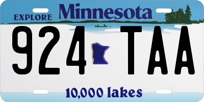 MN license plate 924TAA