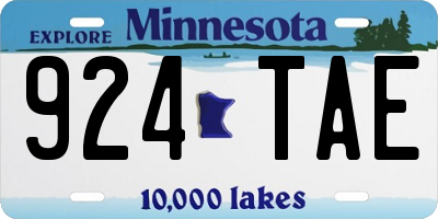 MN license plate 924TAE