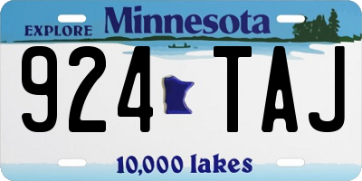 MN license plate 924TAJ