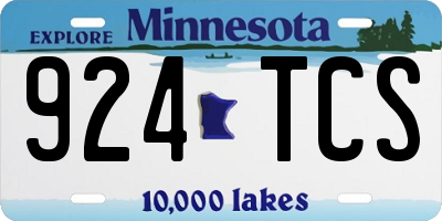 MN license plate 924TCS