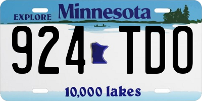 MN license plate 924TDO