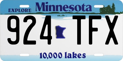 MN license plate 924TFX