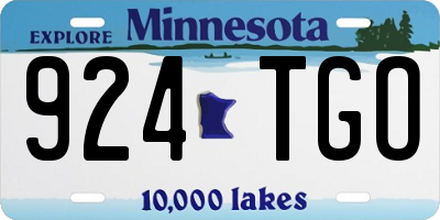 MN license plate 924TGO