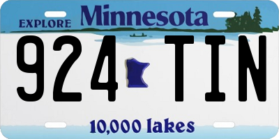 MN license plate 924TIN