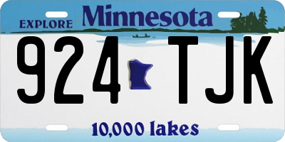 MN license plate 924TJK