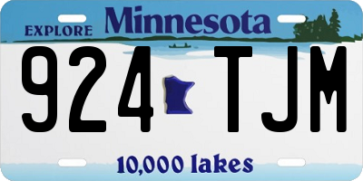 MN license plate 924TJM