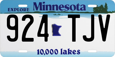 MN license plate 924TJV