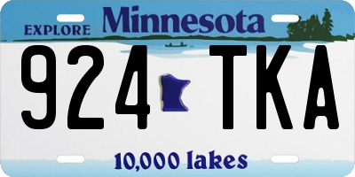 MN license plate 924TKA
