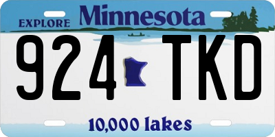 MN license plate 924TKD