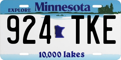 MN license plate 924TKE