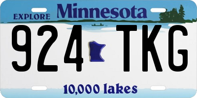 MN license plate 924TKG