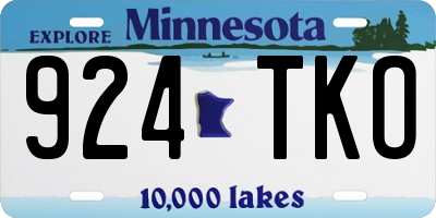 MN license plate 924TKO