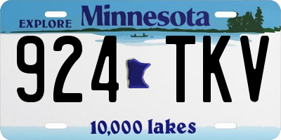 MN license plate 924TKV
