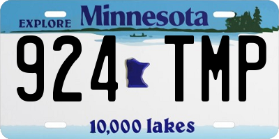 MN license plate 924TMP