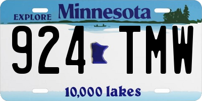 MN license plate 924TMW