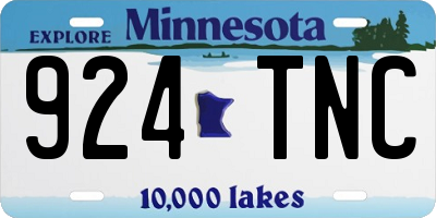 MN license plate 924TNC