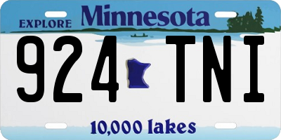 MN license plate 924TNI
