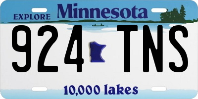 MN license plate 924TNS