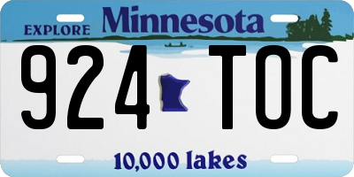 MN license plate 924TOC