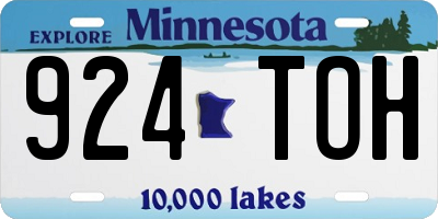 MN license plate 924TOH