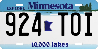 MN license plate 924TOI