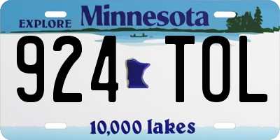 MN license plate 924TOL