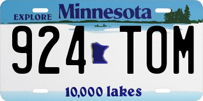 MN license plate 924TOM