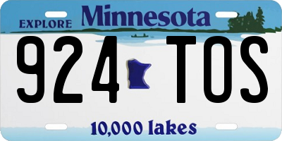 MN license plate 924TOS