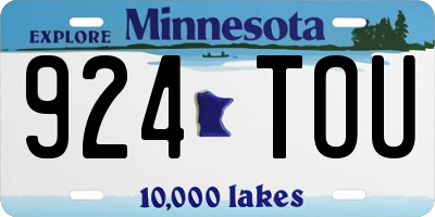 MN license plate 924TOU