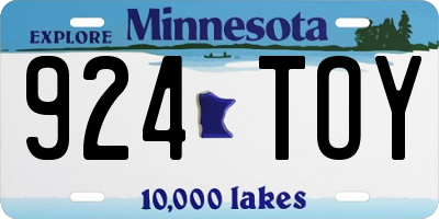 MN license plate 924TOY