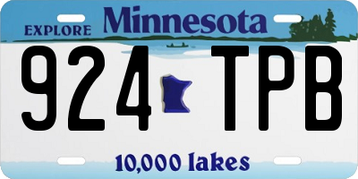 MN license plate 924TPB