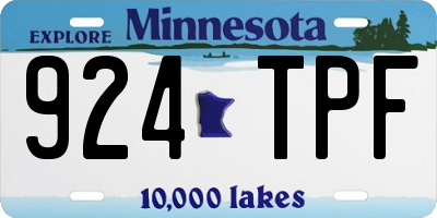 MN license plate 924TPF