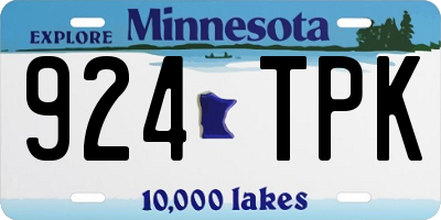 MN license plate 924TPK