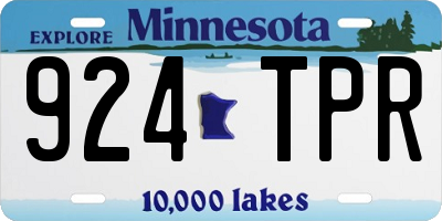 MN license plate 924TPR