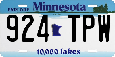 MN license plate 924TPW