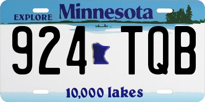 MN license plate 924TQB