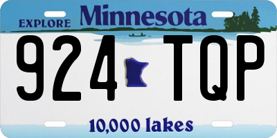 MN license plate 924TQP