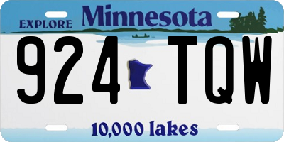 MN license plate 924TQW