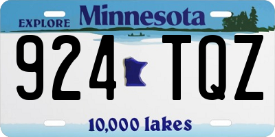 MN license plate 924TQZ