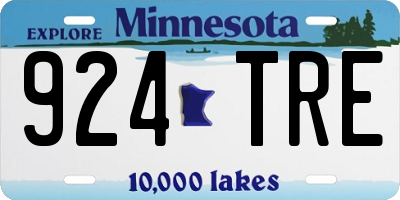MN license plate 924TRE