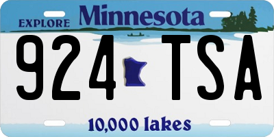 MN license plate 924TSA